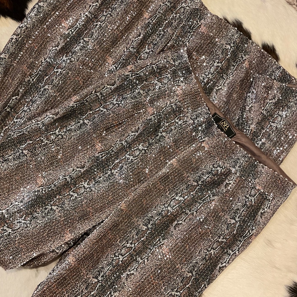 Flare Sequin Snakeskin Pants